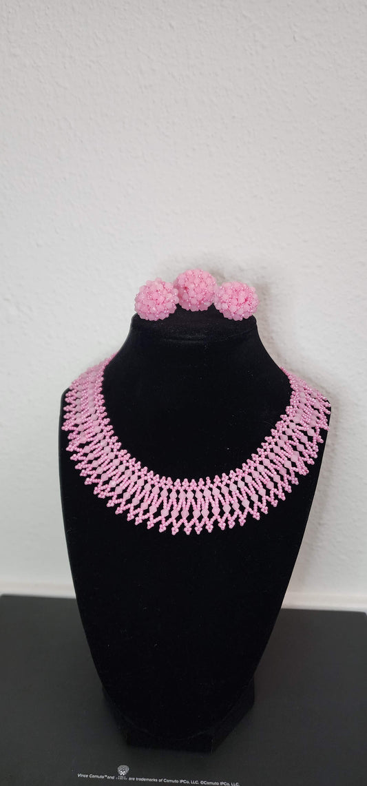 Potey necklace set with earrings and ring