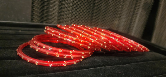 Red glass bangles