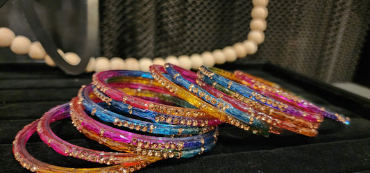 Multicolor glass bangles