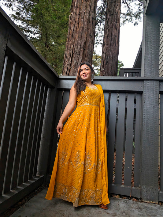 Yellow Cinderella Kurtha